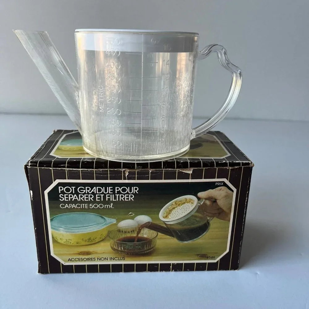 1980s Vintage Kitchen Tools Set: Separator, Strainer, Measuring Cup - Retro